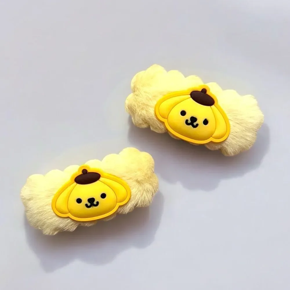 Pompompurin Yellow Furry Hair Clips Set Of 2